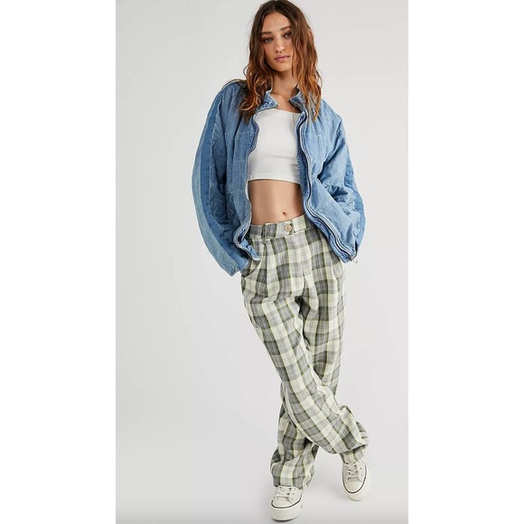 Free People Dolman Quilted Denim Jacket Small NEW